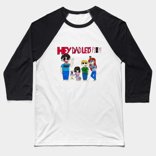 Hey Dad Let's Play! logo Baseball T-Shirt by Hey Dad Let's Play!